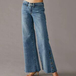 Pilcro Skater Low-Rise Wide-Leg Jeans | Palazzo Denim | Size 27